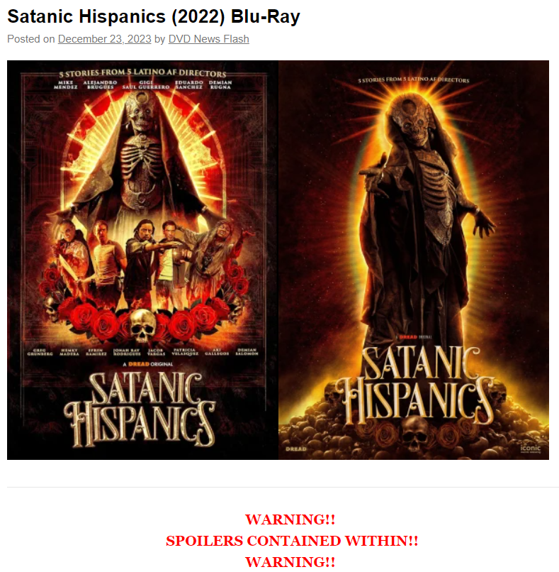 Satanic Hispanics (2022) Blu-Ray